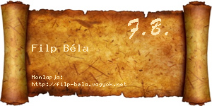 Filp Béla névjegykártya